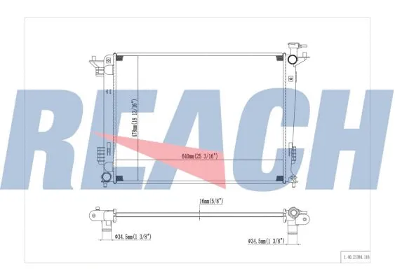 1.40.21384.116 REACH Радиатор, охлаждение двигателя (фото 1)