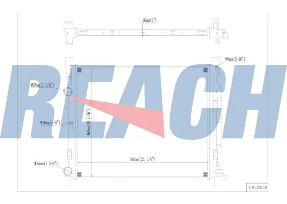 1.40.21442.126 REACH Радиатор, охлаждение двигателя (фото 1)