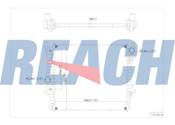 1.40.21455.126 REACH Радиатор, охлаждение двигателя (фото 1)