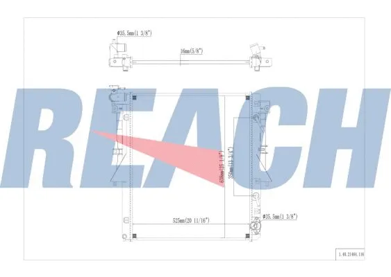 1.40.21464.116 REACH Радиатор, охлаждение двигателя (фото 1)