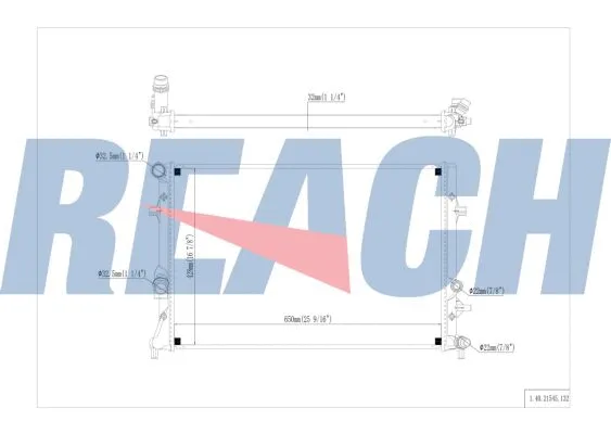 1.40.21545.132 REACH Радиатор, охлаждение двигателя (фото 1)