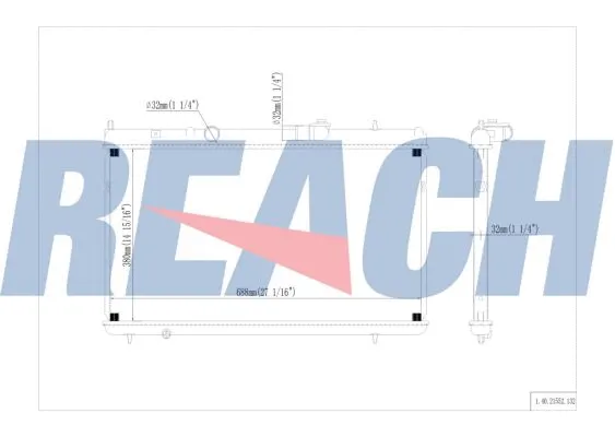 1.40.21552.132 REACH Радиатор, охлаждение двигателя (фото 1)