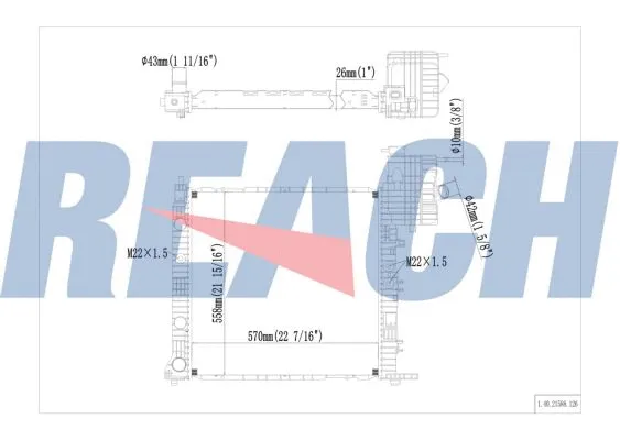 1.40.21588.126 REACH Радиатор, охлаждение двигателя (фото 1)