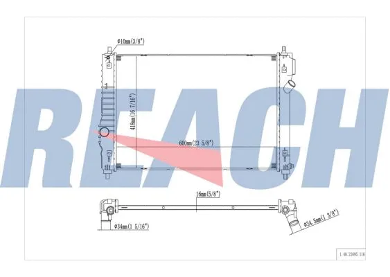 1.40.21695.116 REACH Радиатор, охлаждение двигателя (фото 1)