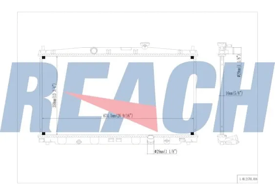 1.40.21701.016 REACH Радиатор, охлаждение двигателя (фото 1)