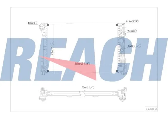 1.40.21702.132 REACH Радиатор, охлаждение двигателя (фото 1)