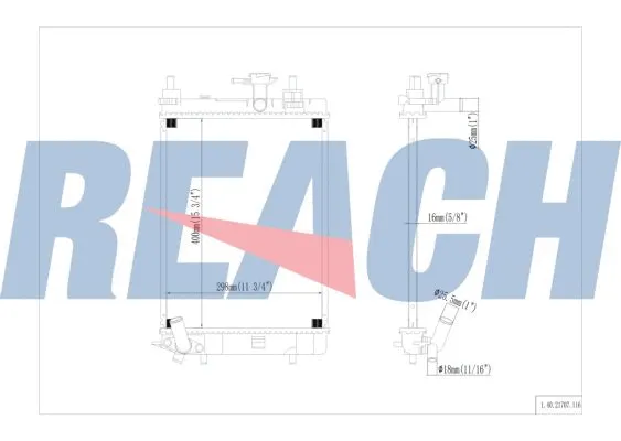 1.40.21707.116 REACH Радиатор, охлаждение двигателя (фото 1)