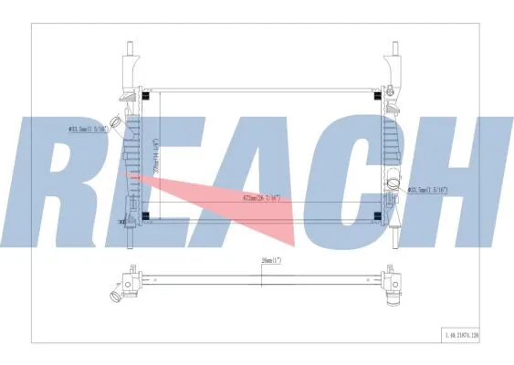 1.40.21874.126 REACH Радиатор, охлаждение двигателя (фото 1)