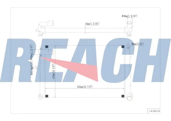 1.40.22018.534 REACH Радиатор, охлаждение двигателя (фото 1)