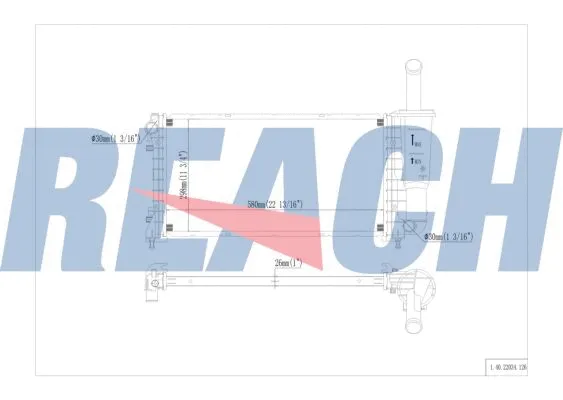 1.40.22034.126 REACH Радиатор, охлаждение двигателя (фото 1)