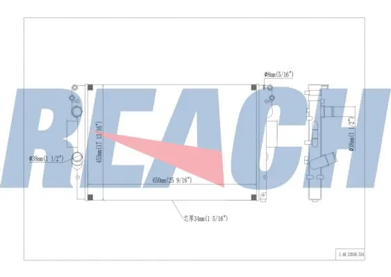 1.40.22036.534 REACH Радиатор, охлаждение двигателя (фото 1)