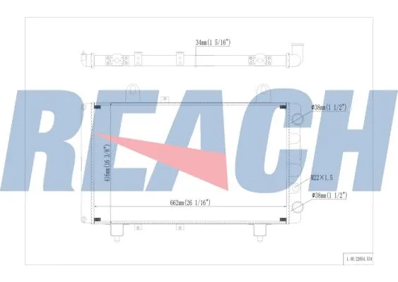 1.40.22054.534 REACH Радиатор, охлаждение двигателя (фото 1)