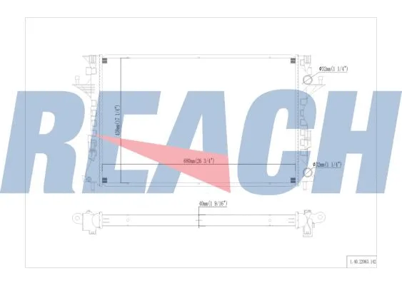 1.40.22063.142 REACH Радиатор, охлаждение двигателя (фото 1)
