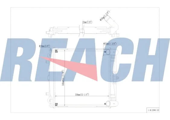 1.40.22065.122 REACH Радиатор, охлаждение двигателя (фото 1)