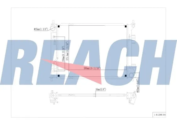 1.40.22088.016 REACH Радиатор, охлаждение двигателя (фото 1)