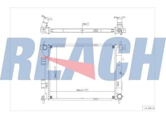 1.40.22090.126 REACH Радиатор, охлаждение двигателя (фото 1)
