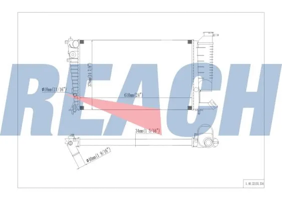 1.40.22155.534 REACH Радиатор, охлаждение двигателя (фото 1)