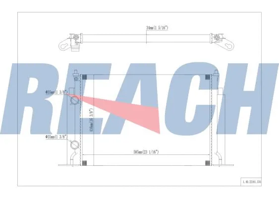 1.40.22161.534 REACH Радиатор, охлаждение двигателя (фото 1)