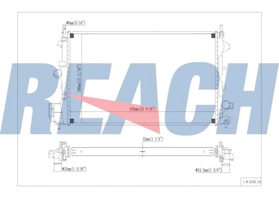 1.40.22162.132 REACH Радиатор, охлаждение двигателя (фото 1)
