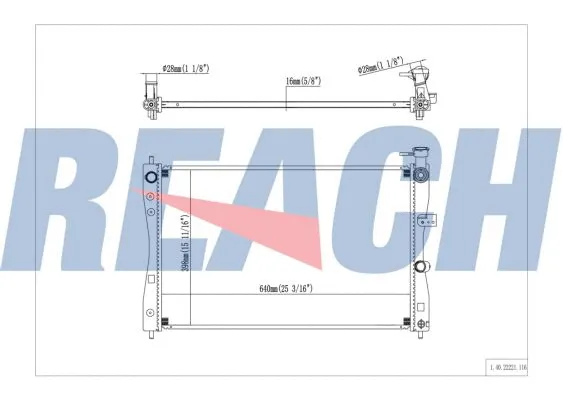 1.40.22221.116 REACH Радиатор, охлаждение двигателя (фото 1)