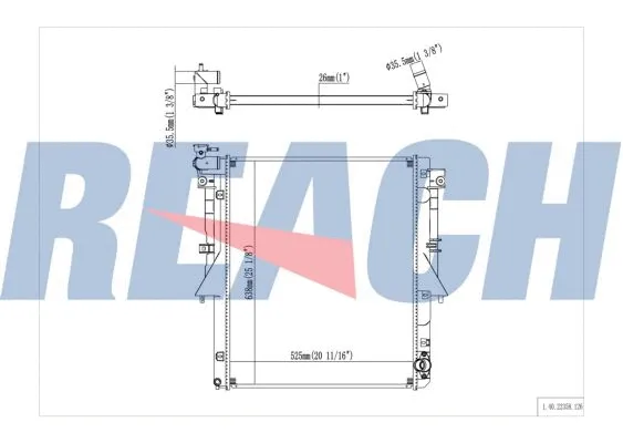 1.40.22358.126 REACH Радиатор, охлаждение двигателя (фото 1)