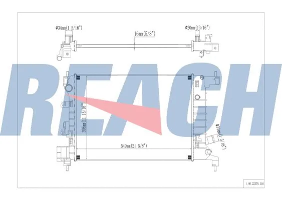1.40.22378.116 REACH Радиатор, охлаждение двигателя (фото 1)