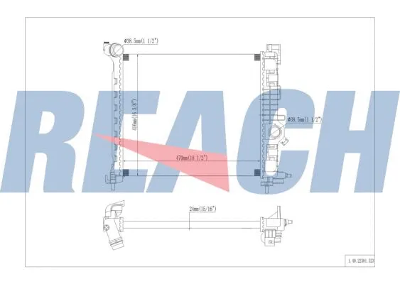 1.40.22381.523 REACH Радиатор, охлаждение двигателя (фото 1)