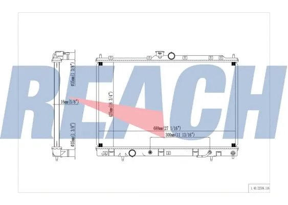 1.40.22536.116 REACH Радиатор, охлаждение двигателя (фото 1)