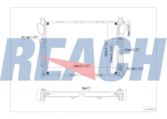 1.40.22543.126 REACH Радиатор, охлаждение двигателя (фото 1)