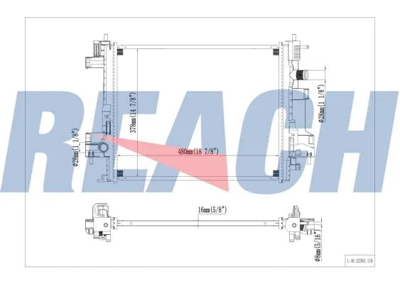 1.40.22583.116 REACH Радиатор, охлаждение двигателя (фото 1)