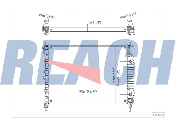 1.40.22587.132 REACH Радиатор, охлаждение двигателя (фото 1)