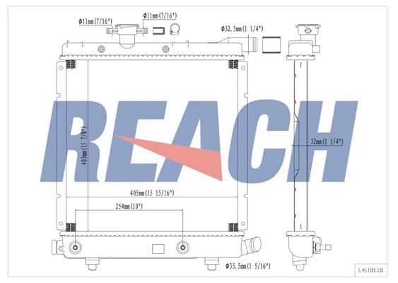1.41.1125.132 REACH Радиатор, охлаждение двигателя (фото 1)