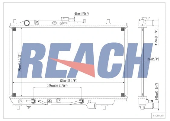 1.41.1135.116 REACH Радиатор, охлаждение двигателя (фото 1)