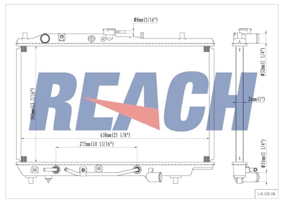 1.41.1135.126 REACH Радиатор, охлаждение двигателя (фото 1)