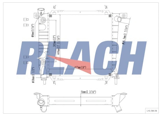 1.41.1164.156 REACH Радиатор, охлаждение двигателя (фото 1)