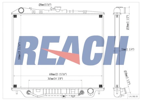 1.41.1302.132 REACH Радиатор, охлаждение двигателя (фото 1)