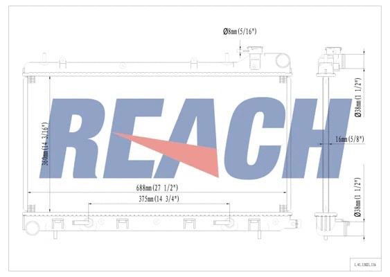 1.41.13021.116 REACH Радиатор, охлаждение двигателя (фото 1)