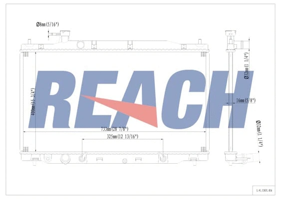1.41.13031.016 REACH Радиатор, охлаждение двигателя (фото 1)