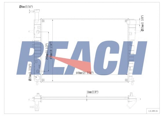 1.41.13074.116 REACH Радиатор, охлаждение двигателя (фото 1)