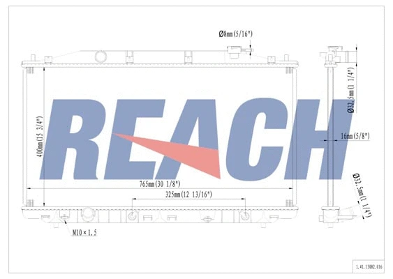 1.41.13082.016 REACH Радиатор, охлаждение двигателя (фото 1)