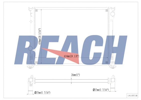 1.41.13157.126 REACH Радиатор, охлаждение двигателя (фото 1)