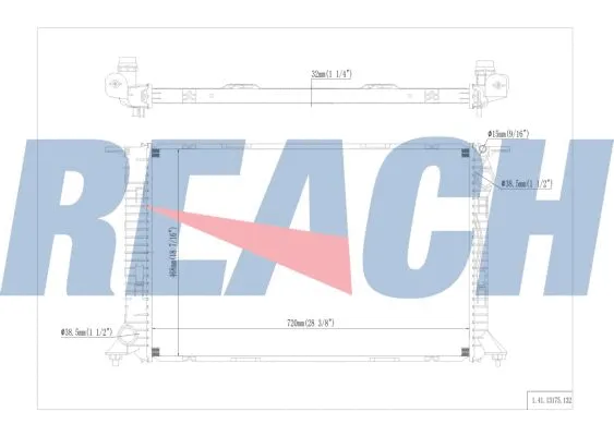 1.41.13175.132 REACH Радиатор, охлаждение двигателя (фото 1)