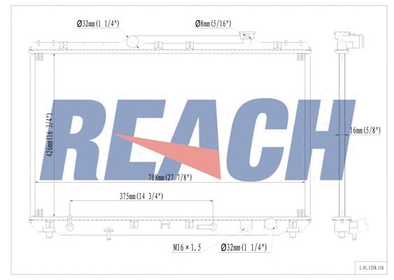 1.41.1318.116 REACH Радиатор, охлаждение двигателя (фото 1)