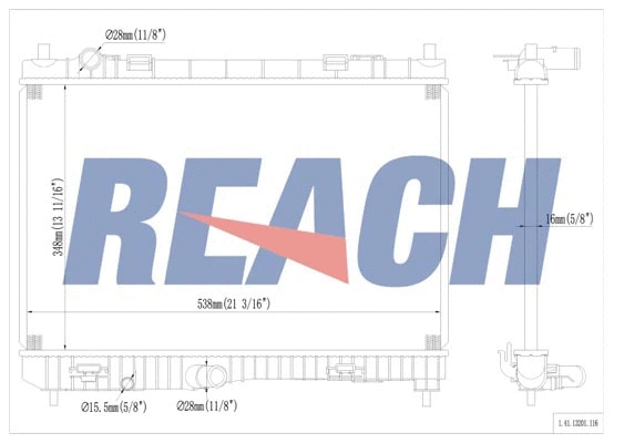 1.41.13201.116 REACH Радиатор, охлаждение двигателя (фото 1)