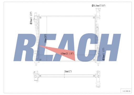 1.41.13204.126 REACH Радиатор, охлаждение двигателя (фото 1)