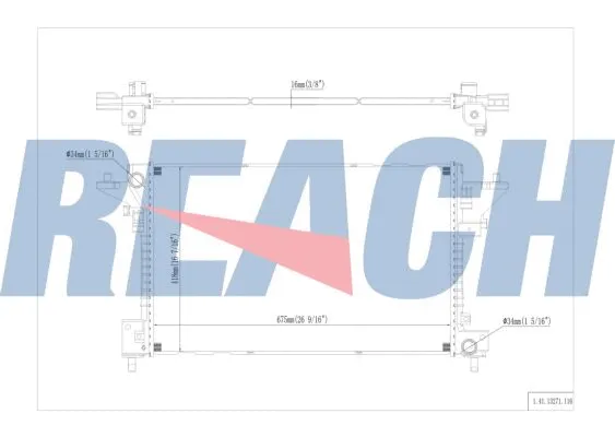 1.41.13271.116 REACH Радиатор, охлаждение двигателя (фото 1)