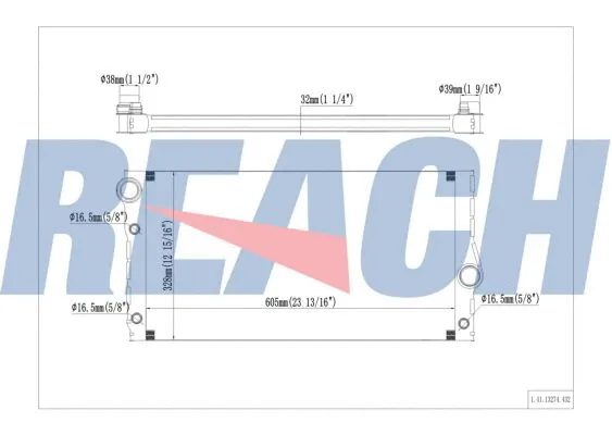 1.41.13274.432 REACH Радиатор, охлаждение двигателя (фото 1)