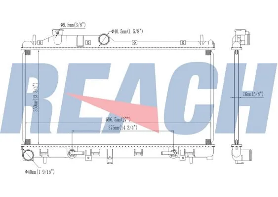 1.41.13293.016 REACH Радиатор, охлаждение двигателя (фото 1)
