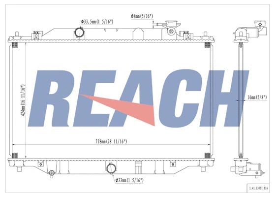 1.41.13317.116 REACH Радиатор, охлаждение двигателя (фото 1)