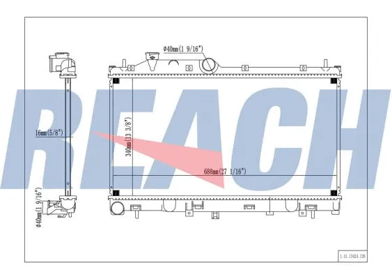 1.41.13424.126 REACH Радиатор, охлаждение двигателя (фото 1)